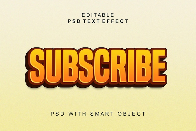 Subscribe 3d text effect