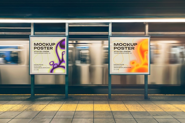 PSD subway station advertisement mock-up design