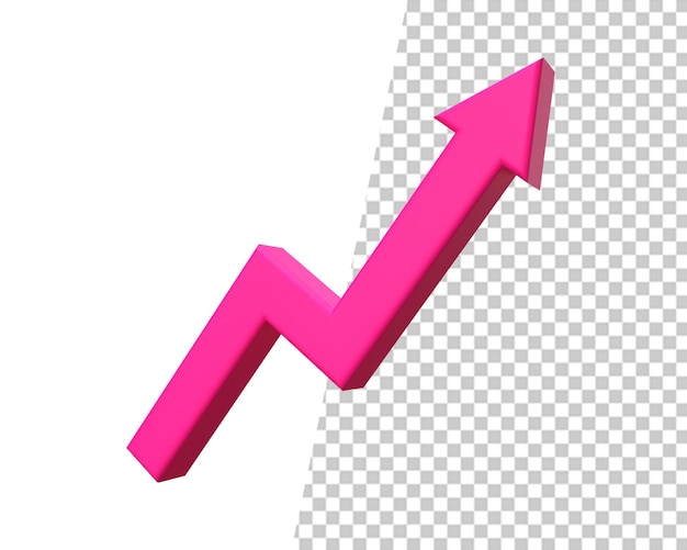 success financial pink arrow 3d render