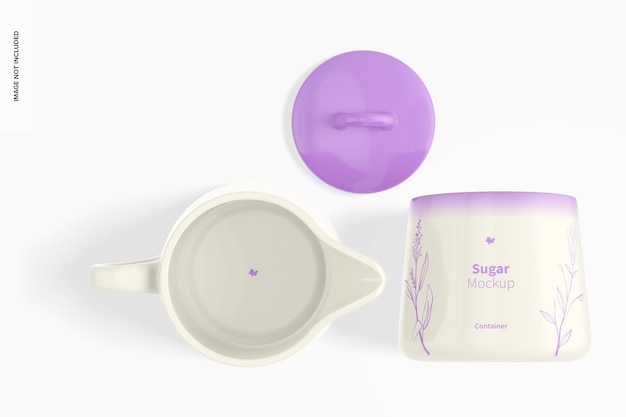 Sugar and Cream Set Mockup, Top View