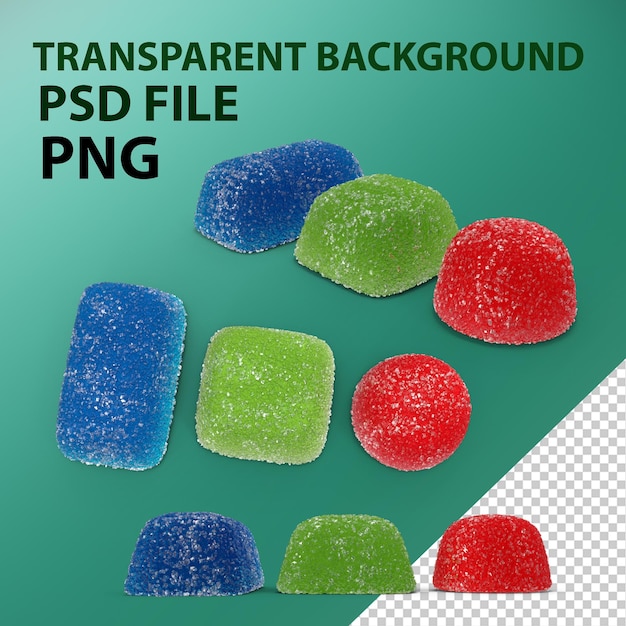 PSD sugar gumdrops png