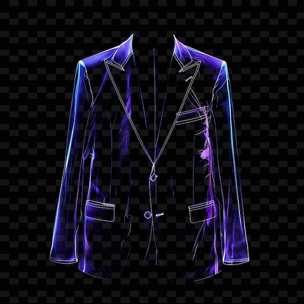 Suit With Tailored Fit Made With Acetate Tulle Glowing in in PNG Unique Neon Fashion Clothing