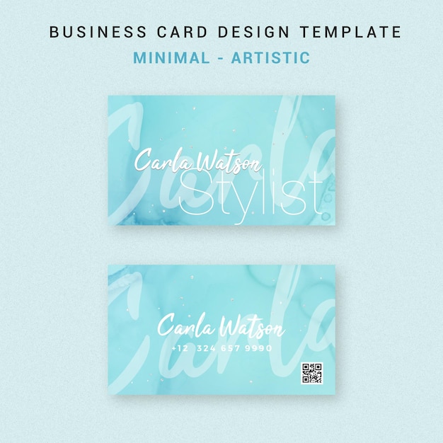 Suitable business card design template for stylists fashionistas bloggers artists illustrators