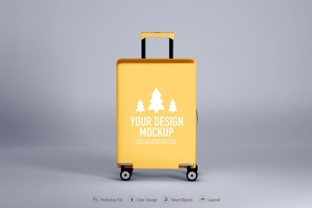 Suitcase mockup on white background