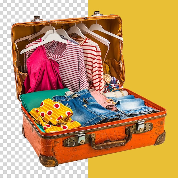 a suitcase with clothes and a shirt inside that says  the top