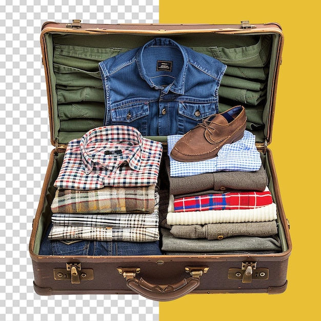 PSD a suitcase with a shirt that says  the one in the bottom right corner