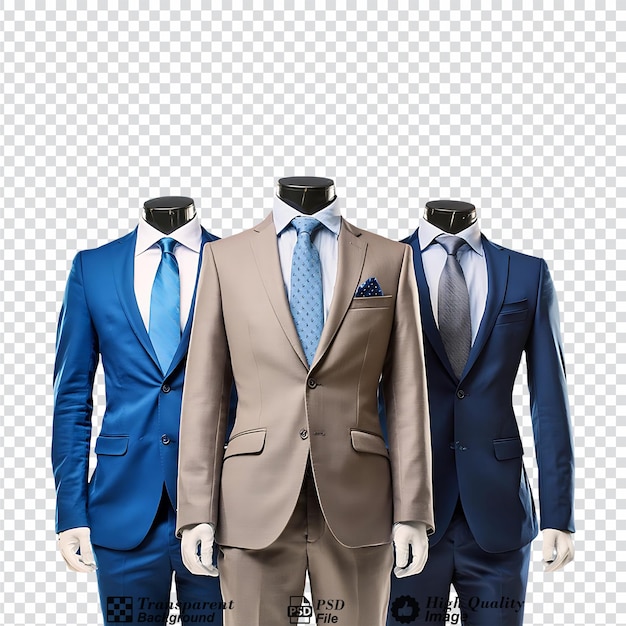 PSD suits isolated on transparent background