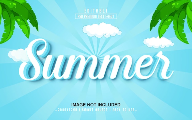 Summer 3d Editable Text Effect Style