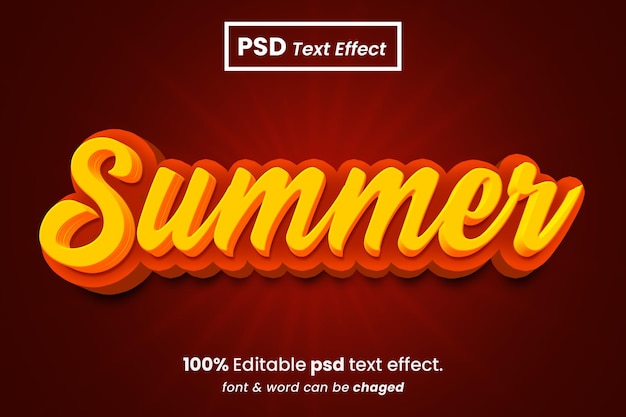 PSD summer 3d editable text effect