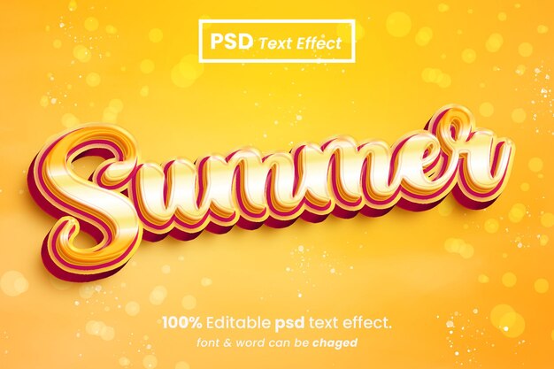 PSD summer 3d editable text effect