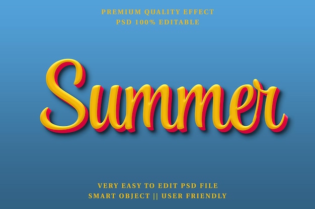 Summer 3D Editable Text Effects