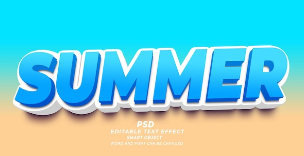 PSD summer 3d editable text psd photoshop template