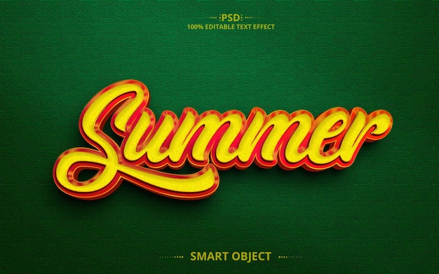 Summer 3d psd text effect design