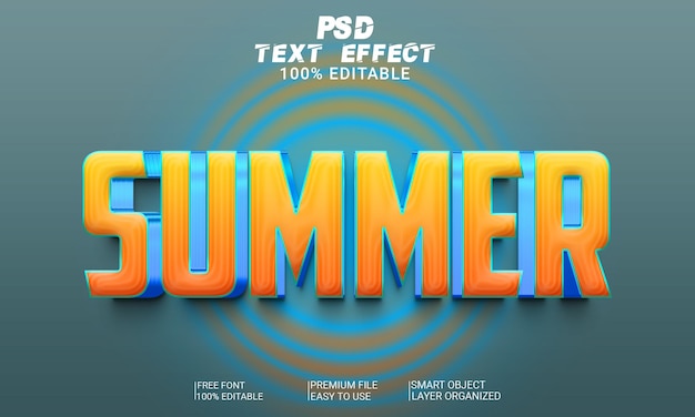 Summer 3D Text Effect PSD File