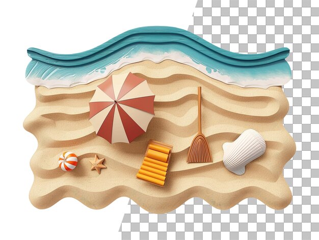 PSD summer beach objects isolated