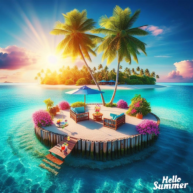 PSD summer concept background