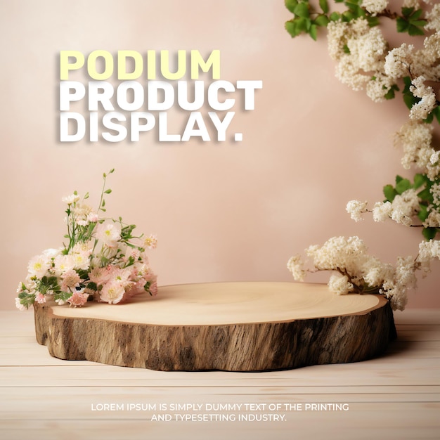 summer elegant and natural podium stage product display mockup for show product presentation