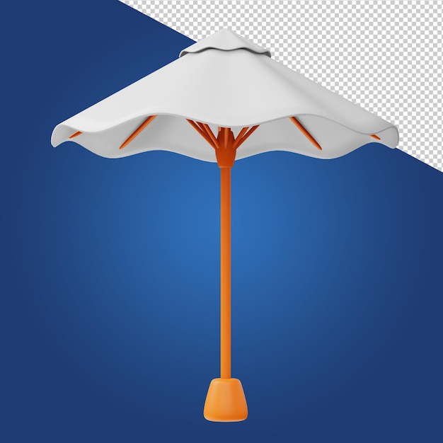 Summer elements Colorful beach umbrella 3d rendering