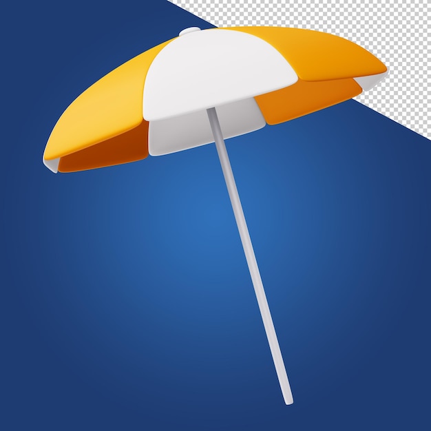 Summer elements Colorful beach umbrella 3d rendering