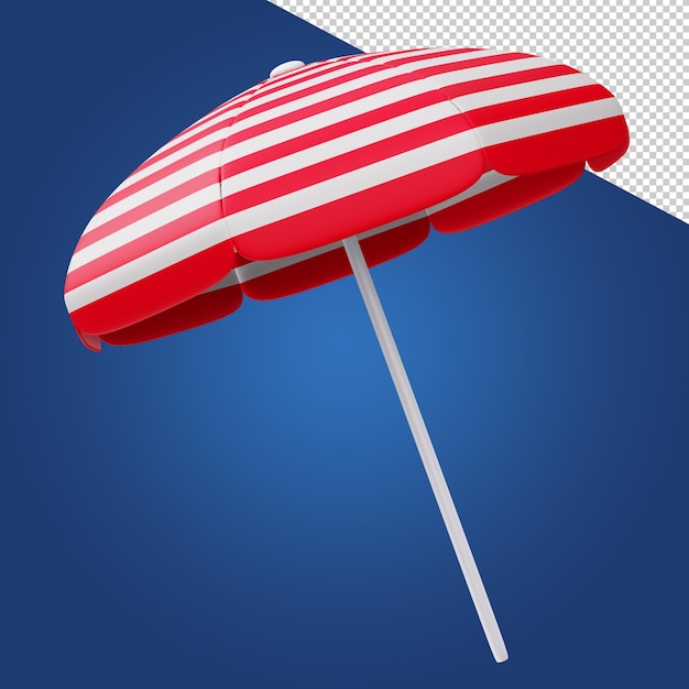 Summer elements Colorful beach umbrella 3d rendering