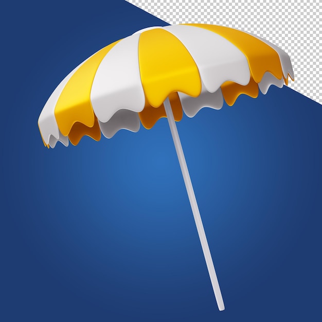 Summer elements Colorful beach umbrella 3d rendering