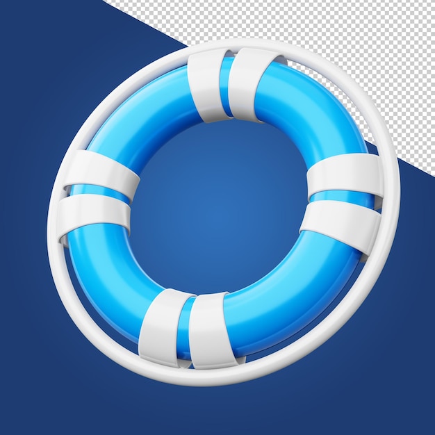 Summer elements Colorful swim ring 3d rendering illustration