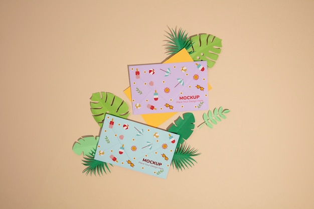 Summer envelope mockup with various items