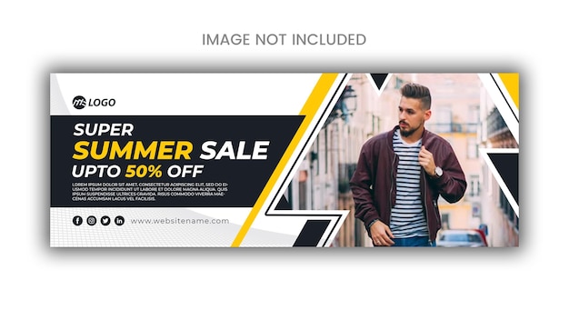 Summer fashion sale banner template design