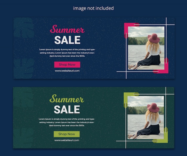 PSD summer fashion sale new season social media facebook timeline cover and social media banner template design