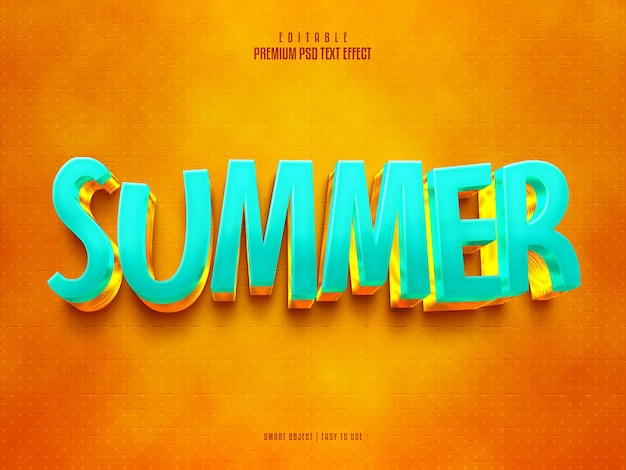 PSD summer fully editable premium psd text effect