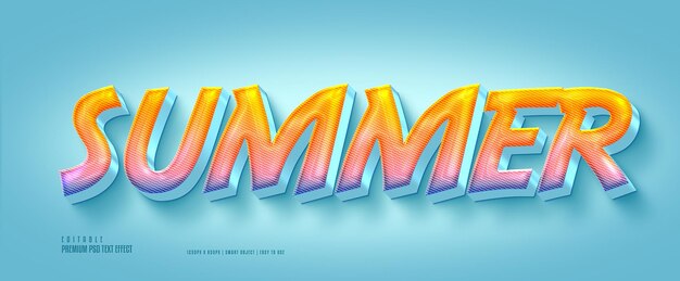 Summer fully editable premium psd text effect