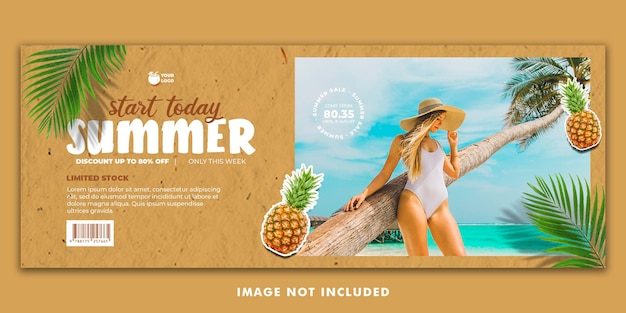 PSD summer holiday facebook cover banner template