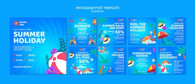 Summer holiday instagram posts