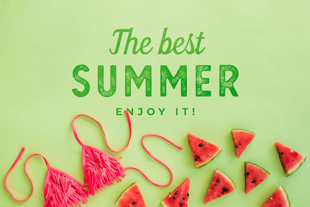 Summer lettering background with fruit