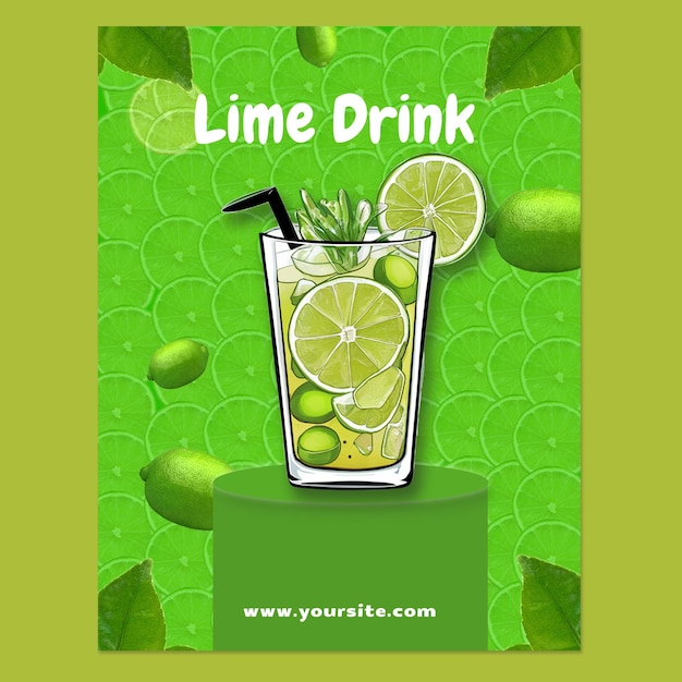 Summer Lime Drink Social Media Banner