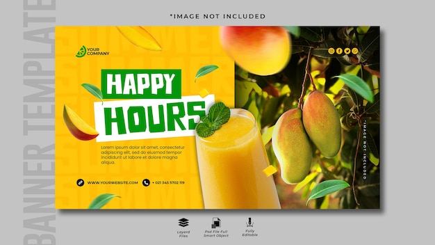 Summer Mango Juice Banner Template Design