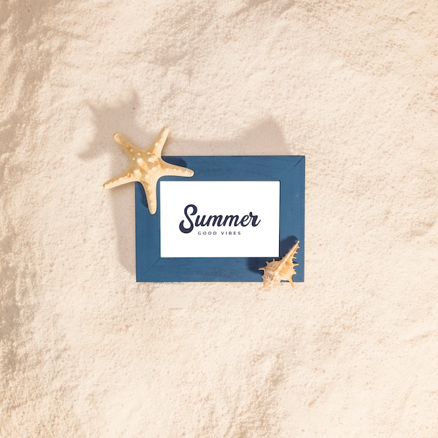 Summer mockup with marine elements