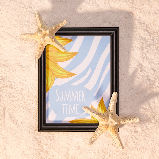 Summer mockup with marine elements