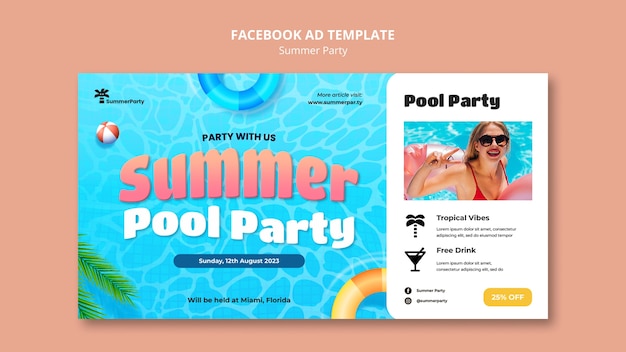 Summer party facebook template