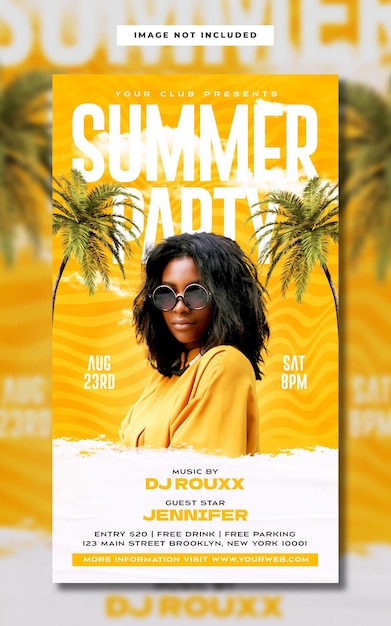 Summer Party flyer instagram story template