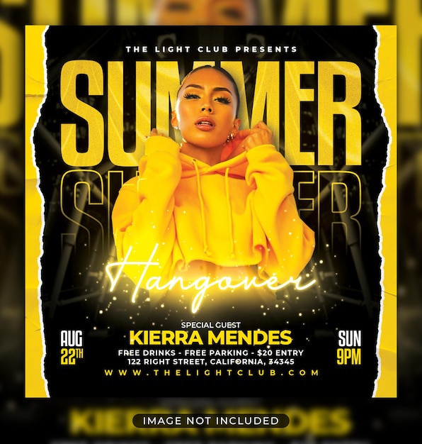 Summer party flyer social media post and web banner