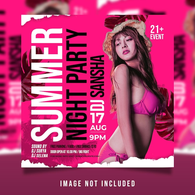 summer party flyer social media post