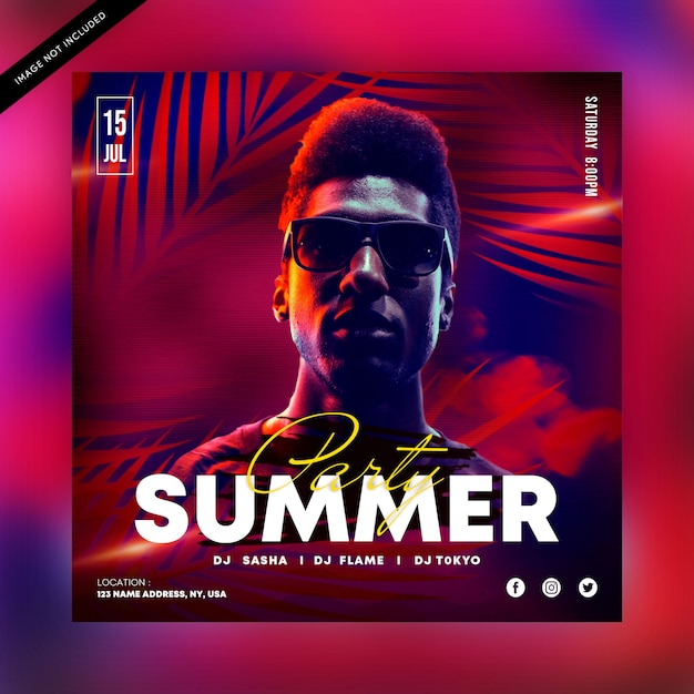 Summer party flyer template