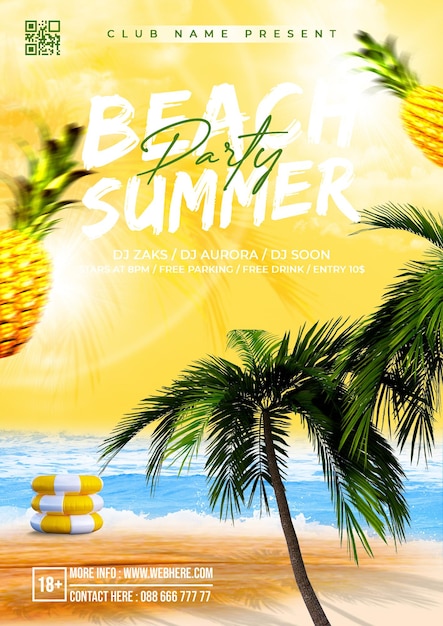 summer party flyer template