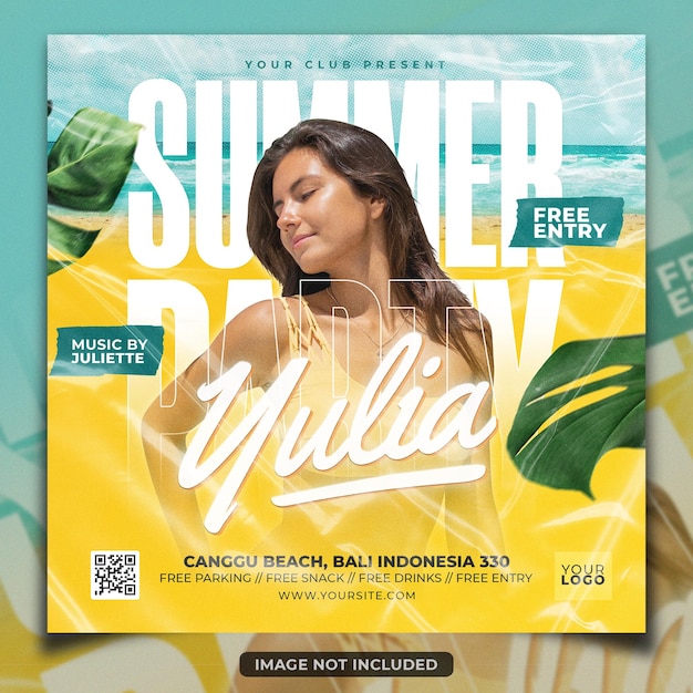 Summer party flyer template