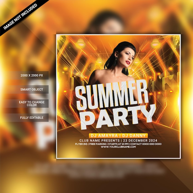 Summer party flyer template