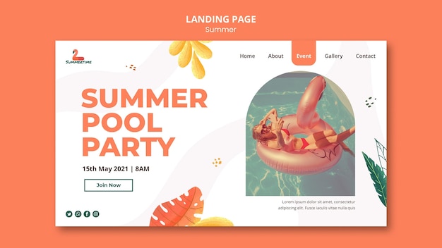 Summer party landing page