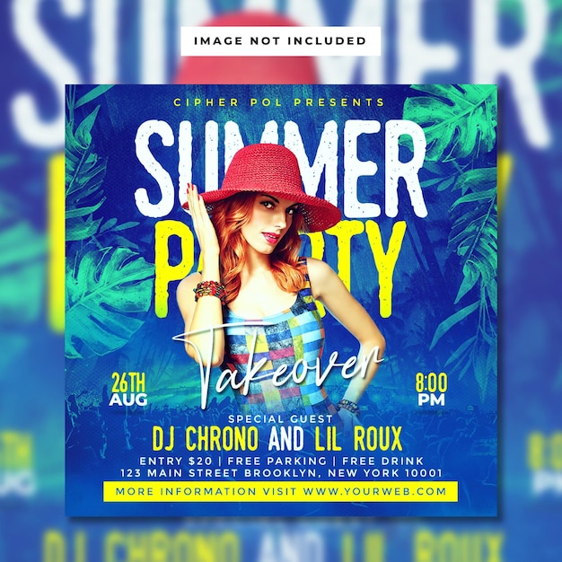 Summer party takeover flyer template