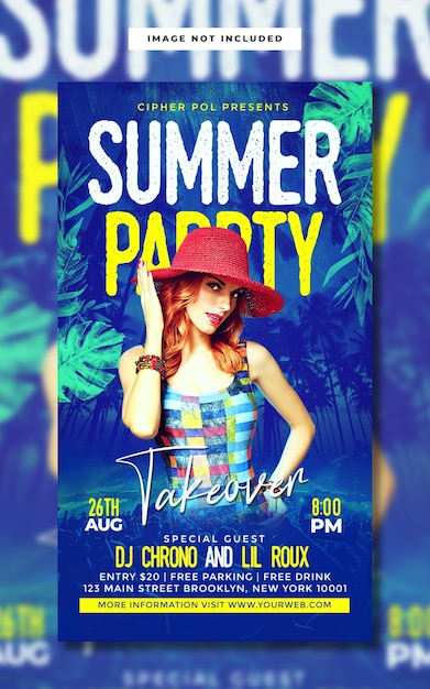 Summer party takeover instagram story template