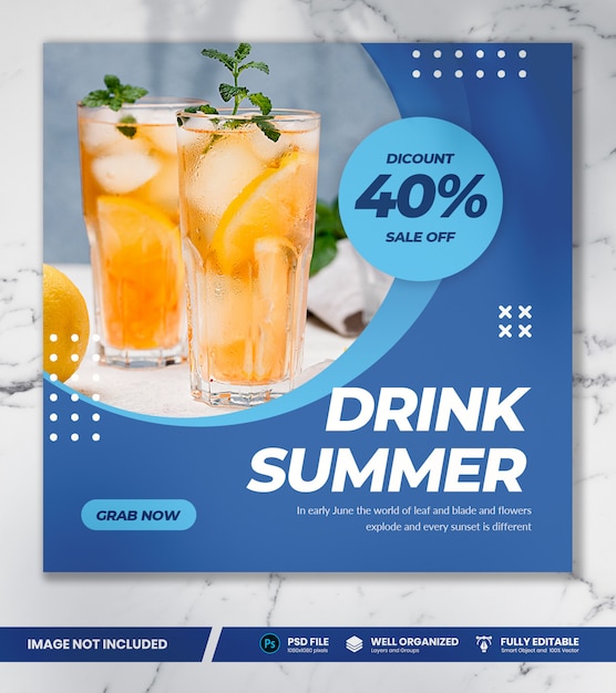 Summer Promo Drink banner Banner